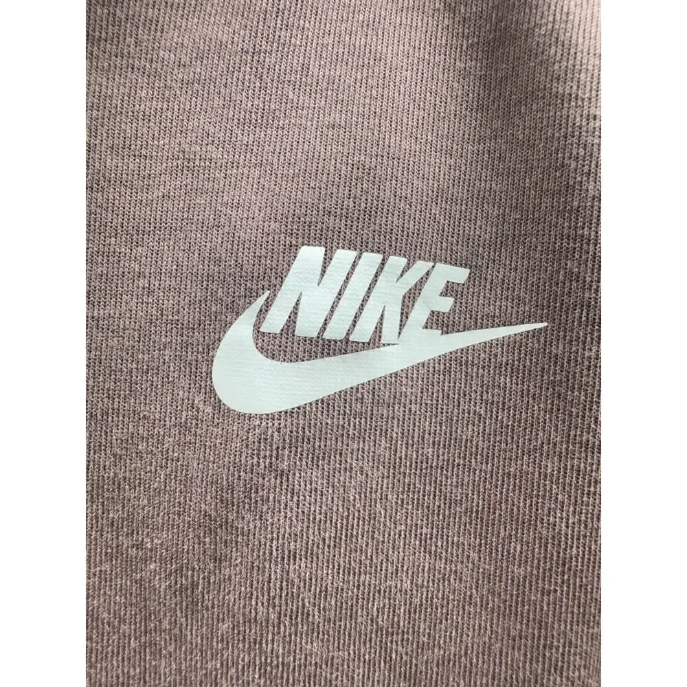 Nike Women’s Full Zip Hoodie Sz Medium Taupe Zippered Pockets Athleisure Logo